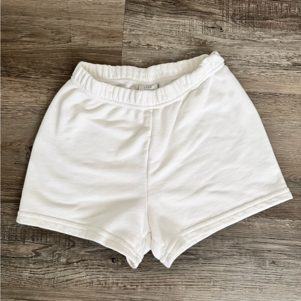 Aritzia Tna fleece sweat shorts in white